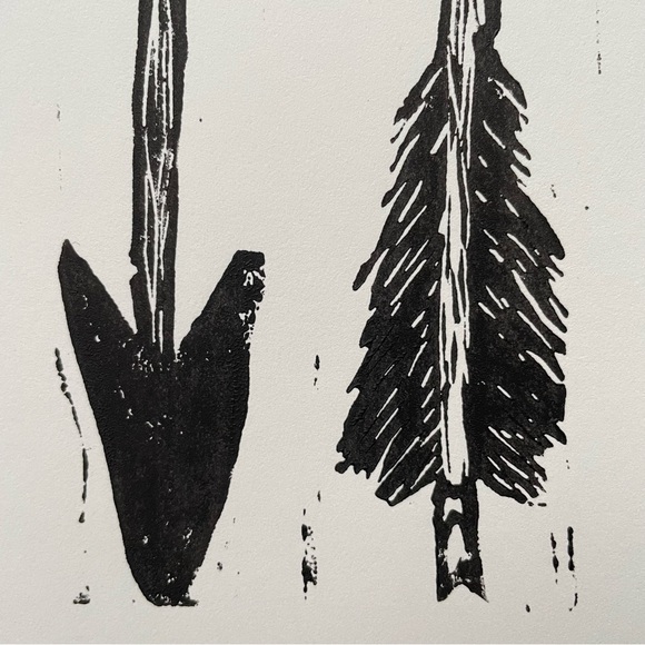 Original Woodcut Print - Arrows - Picture 5 of 6